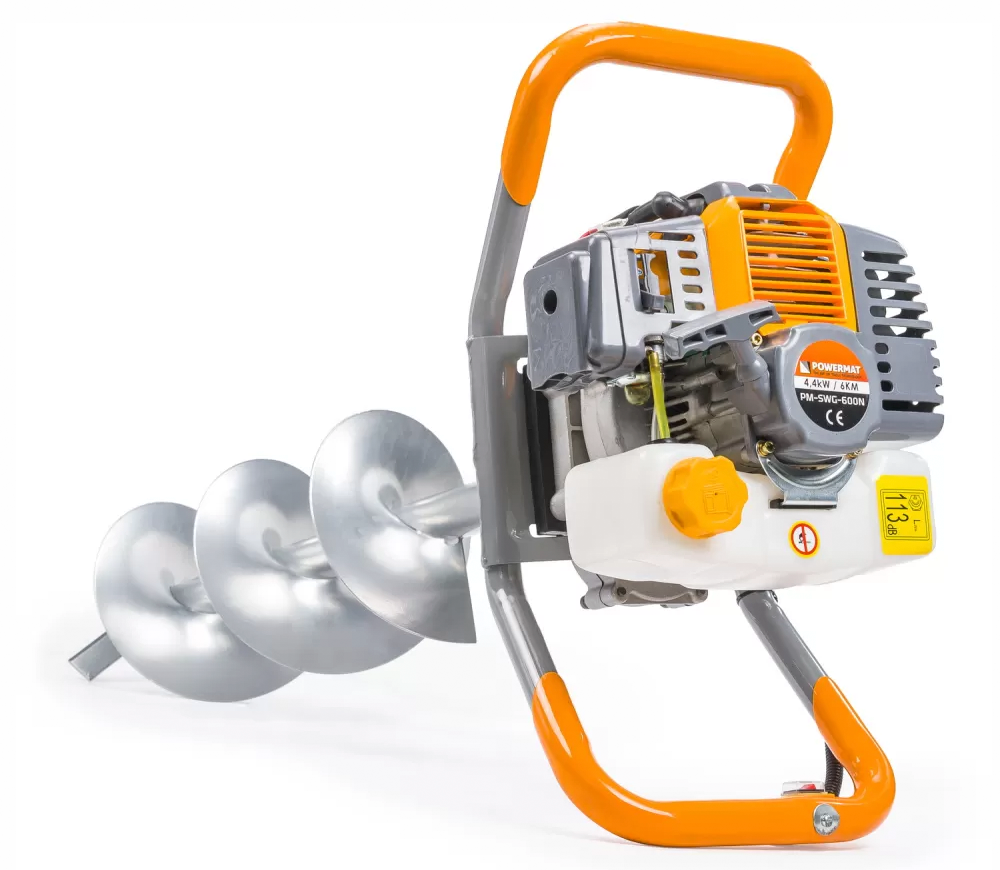 Мотобур бензиновый POWERMAT PM-SWG-600N-3W 100/200/300мм 52см3 photo