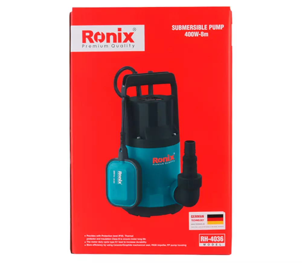 Дренажный насос RONIX RH-4036 400вт 7000л/ч photo 3