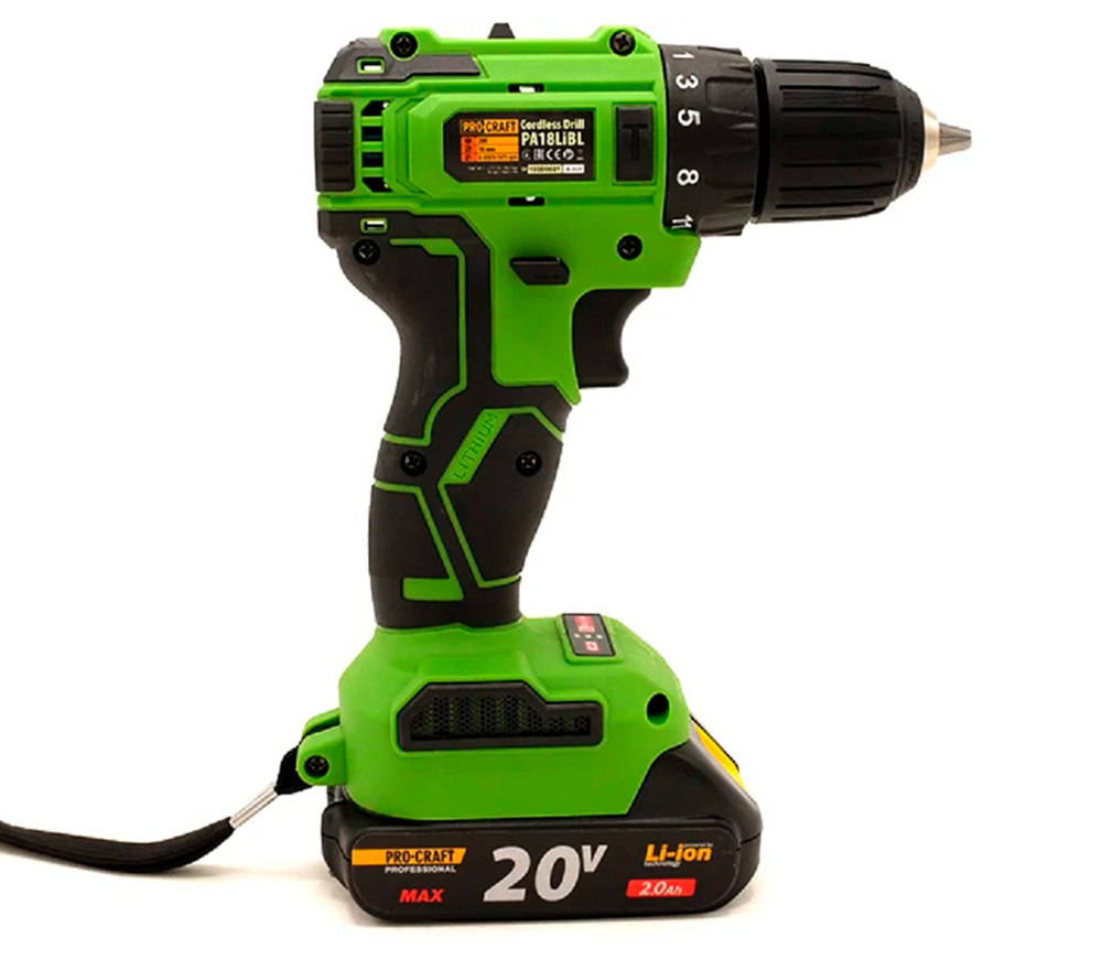 Mașină de înșurubat cu percuție cu acum. ProCraft PA18LiBL 20V 2Ah photo 3