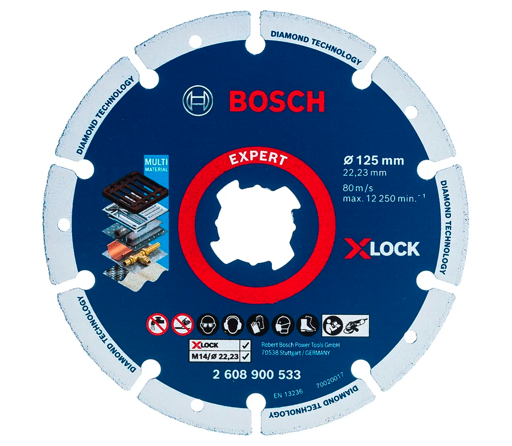 Алмазный отрезной диск BOSCH X-LOCK 2608900533 125мм Сегментированный Металл photo