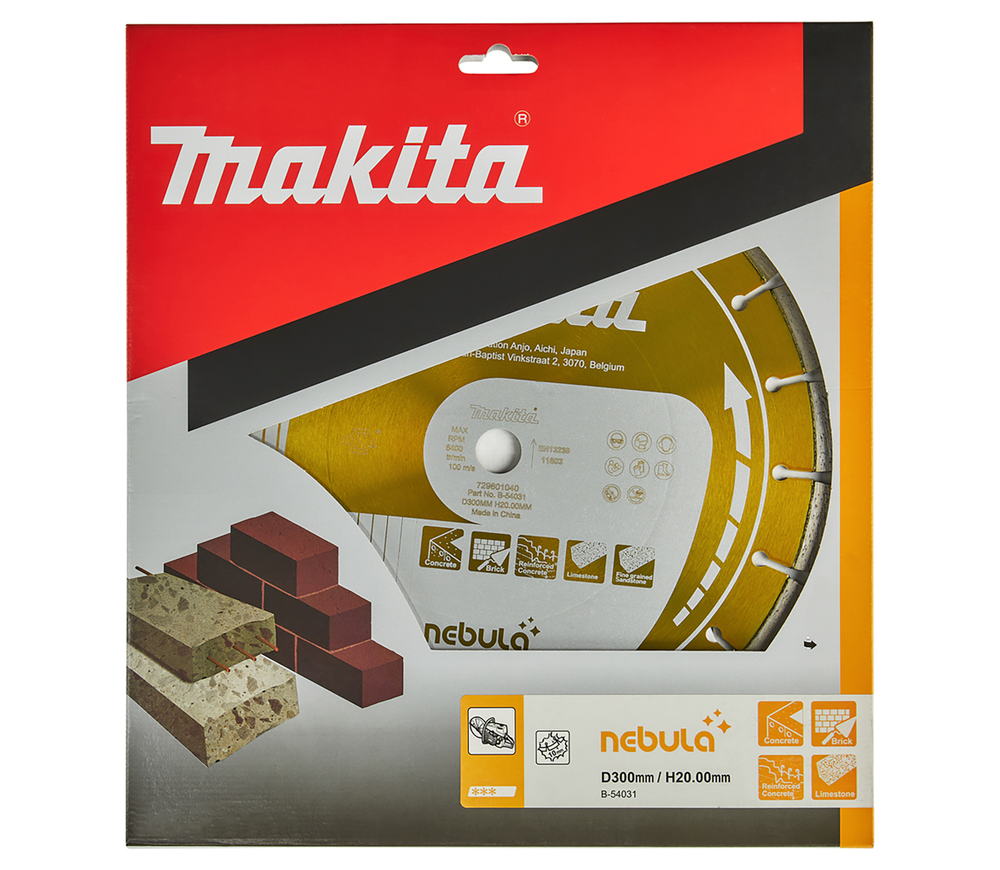 Disc de tăiat cu diamant MAKITA Nebula B-54031 300mm Segmentat Beton photo 0