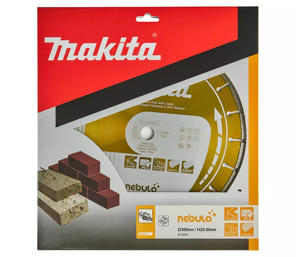Алмазный отрезной диск MAKITA Nebula B-54031 300мм Сегментированный Бетон photo 0