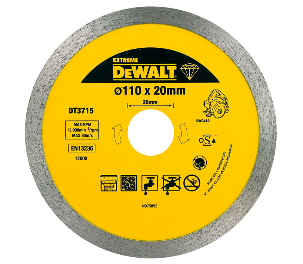 Disc de tăiat cu diamant DEWALT DT3715 110mm Solid Marmura/Granit photo