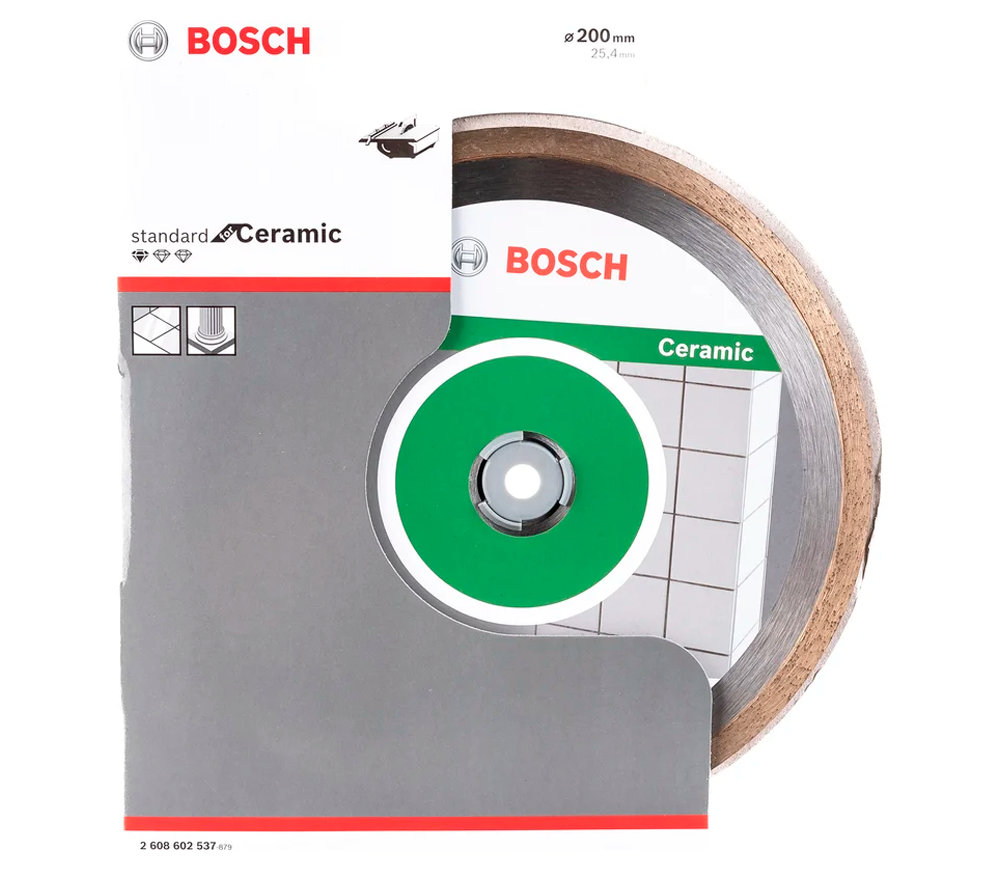 Алмазный отрезной диск BOSCH Professional for Ceramic 2608602537 200мм Сплошной Керамика photo 1