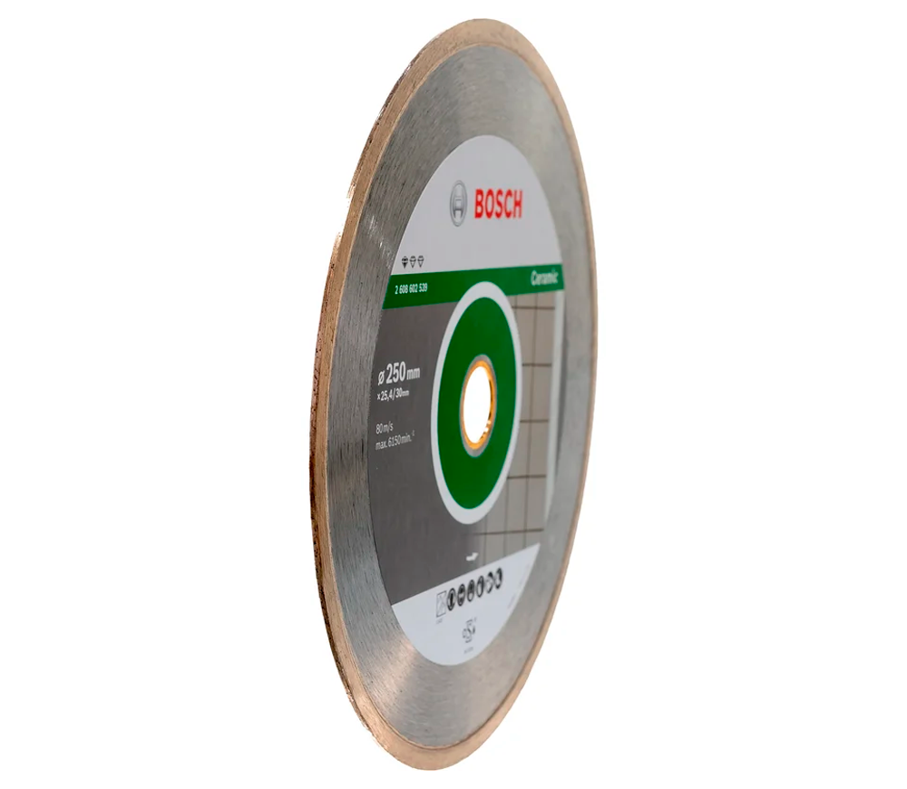 Алмазный отрезной диск BOSCH Professional for Ceramic 2608602539 250мм Сплошной Керамика photo 0