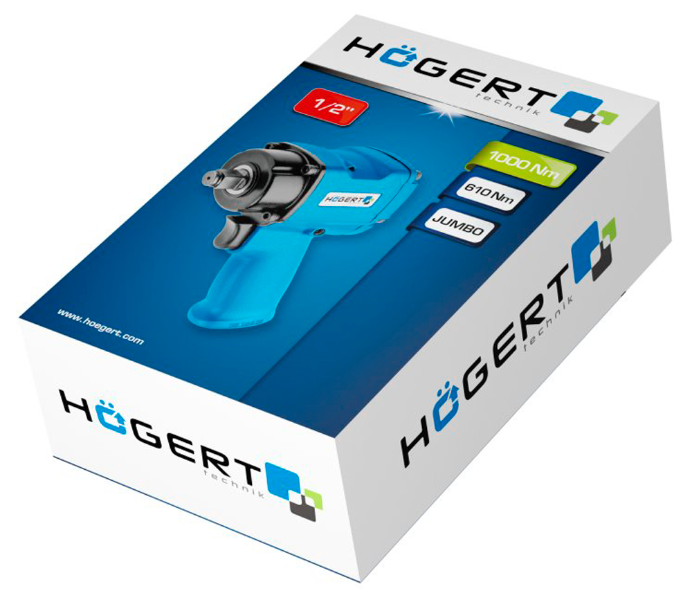 Пневматический ударный гайковерт HOEGERT HT4R621 1000Нм 8500об/мин photo 2