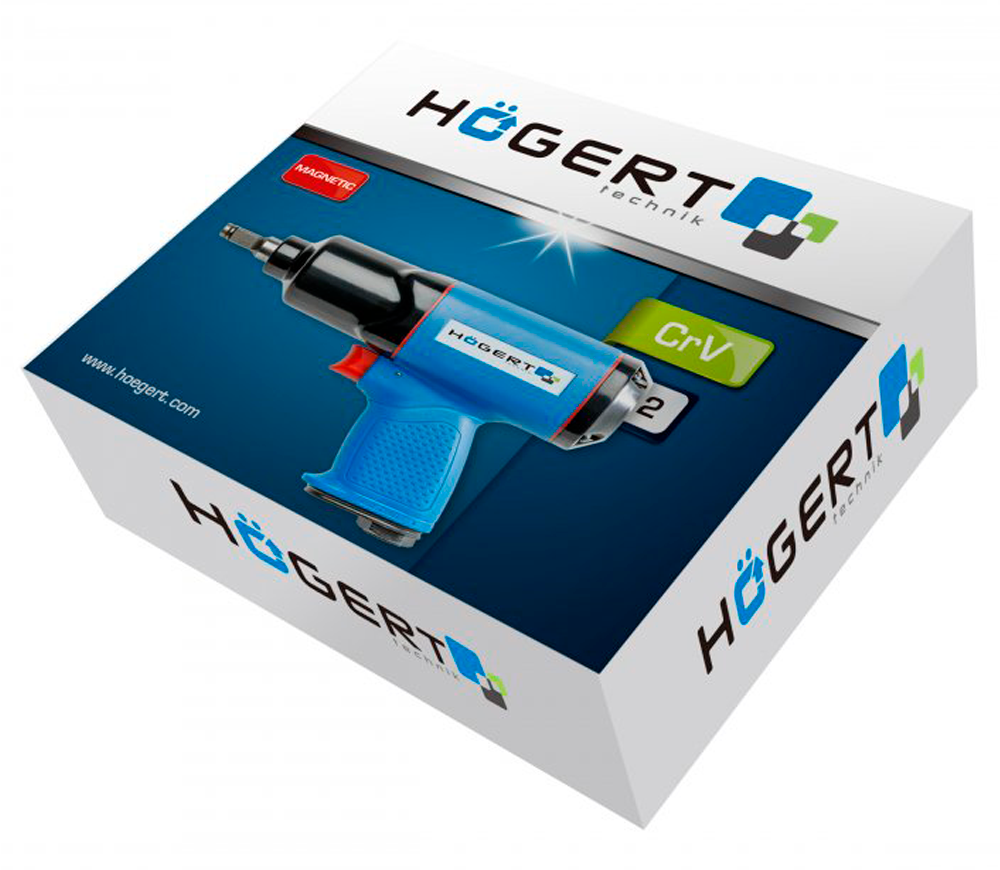 Пневматический ударный гайковерт HOEGERT HT4R622 610Нм 7000об/мин photo 1