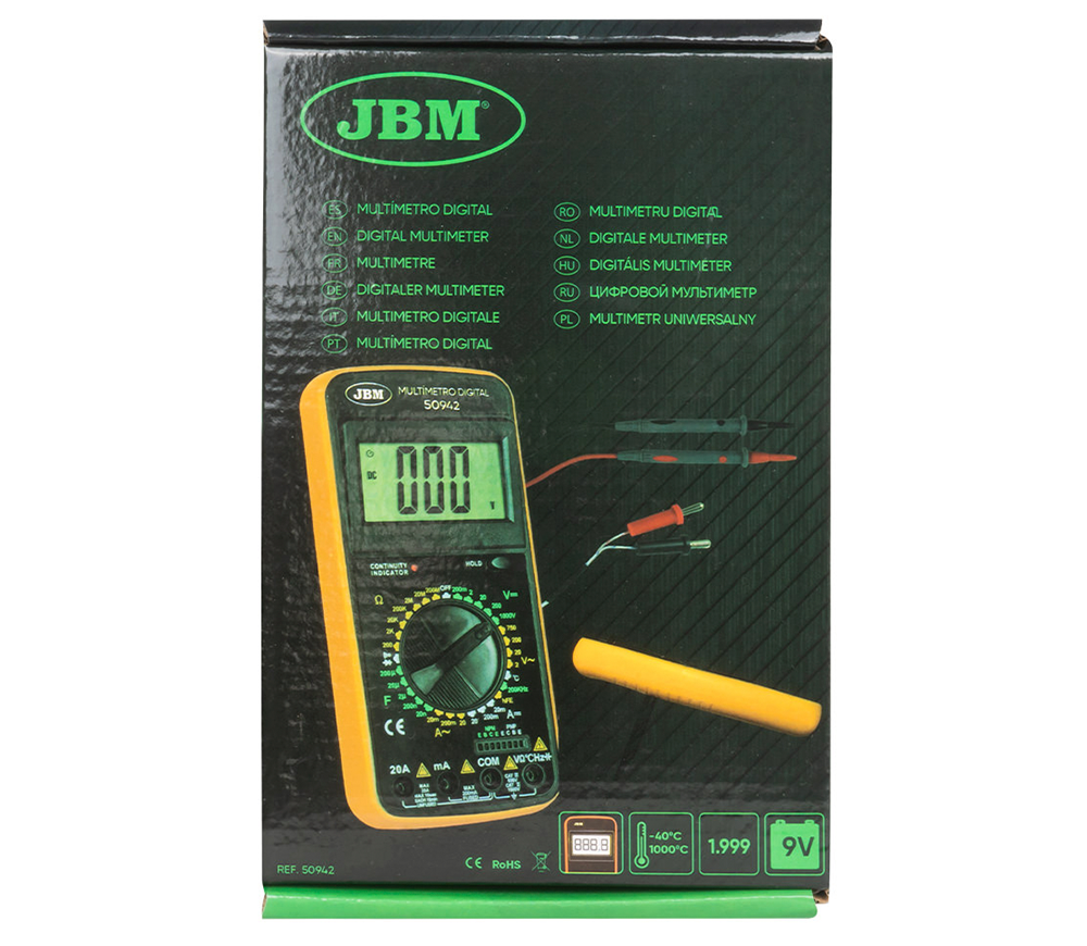 Цифровой мультиметр JBM-50942 0/1000В 0/20A photo 2