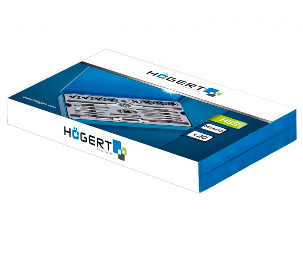 Набор20 метчиков и плашек HOEGERT HT3B580 M3-M12 photo 0