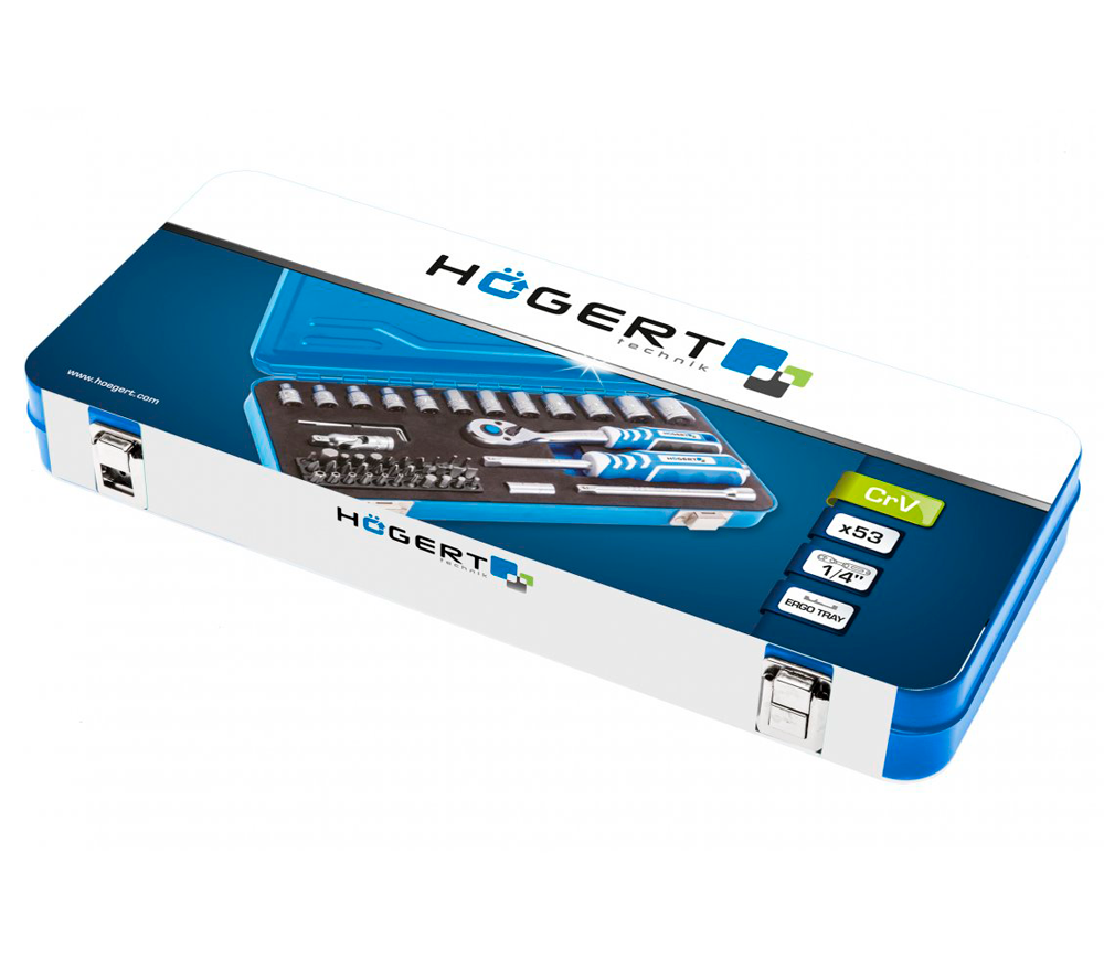 Набор 53шт головки торцевые HOEGERT HT1R485 4-13 мм photo 0