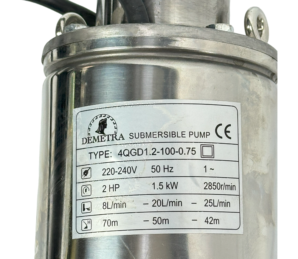 Pompă submersibilă Demetra 4QGD1.2-100-0.75 1500w 1500l/h photo 0