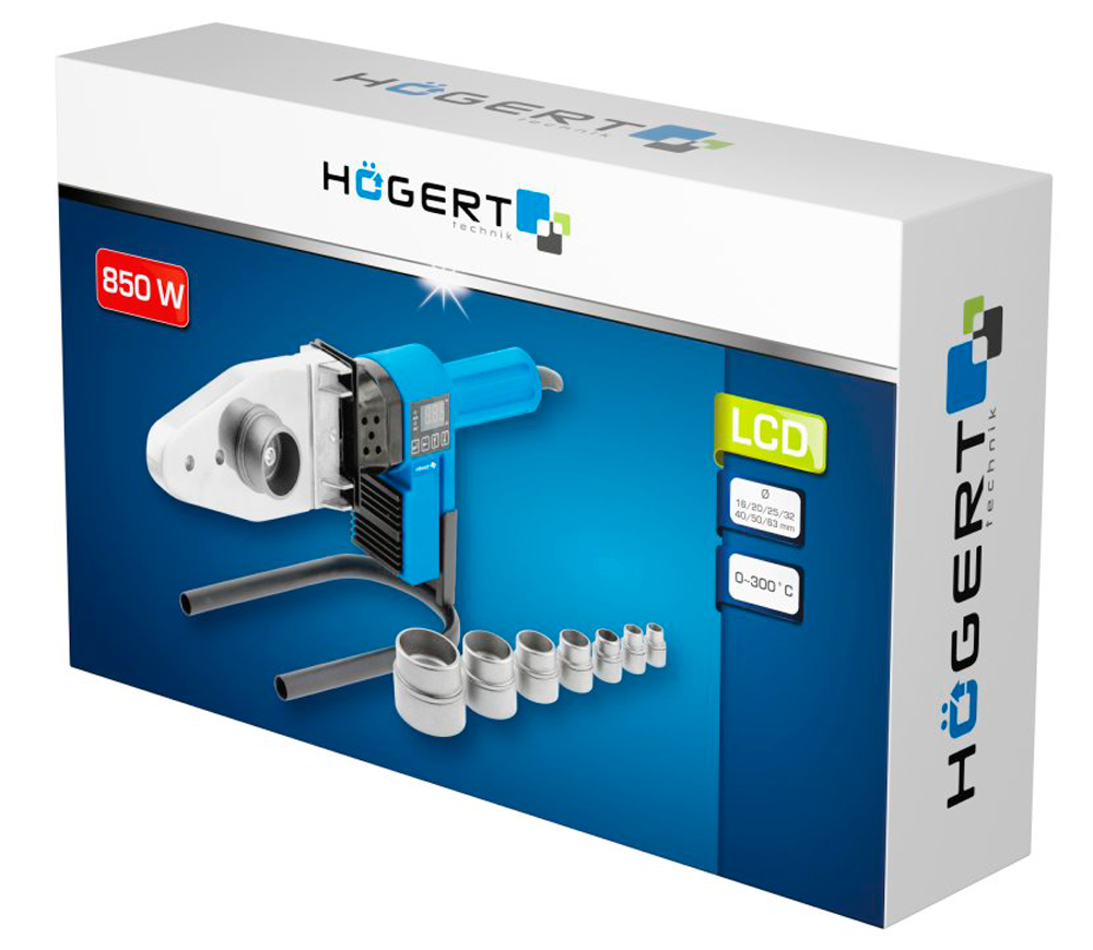 Aparat de lipit tevi din polipropilena HOEGERT HT1P680 850w 16/20/25/32/40/50/63mm photo 1
