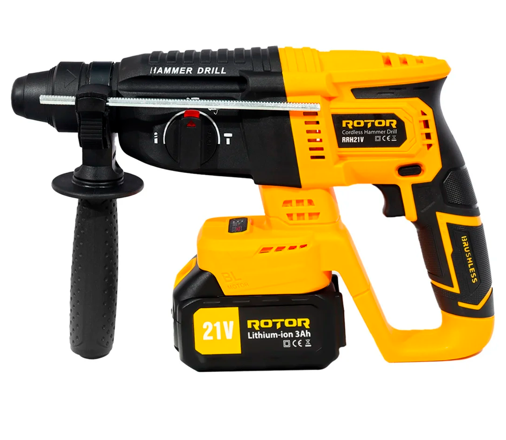 Перфоратор аккумуляторный ROTOR RRH21V 21В 3Ач photo 0