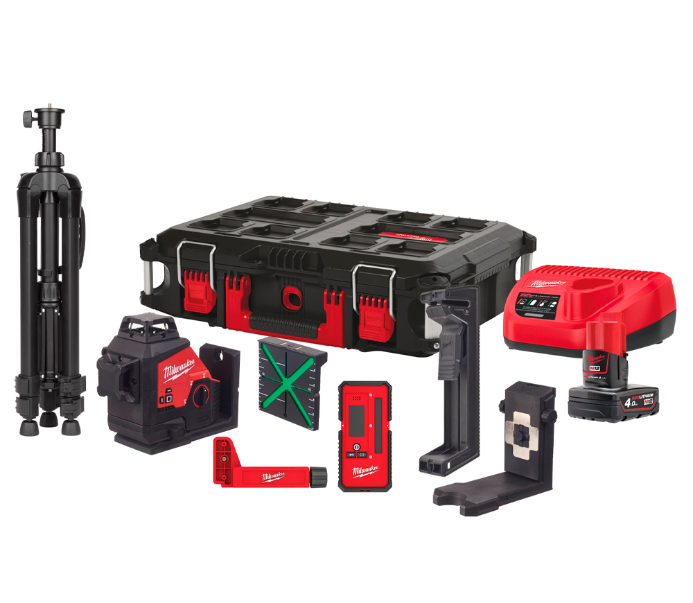 Лазерный уровень MILWAUKEE M12 3PLKIT-401P 3луча 38/100m photo