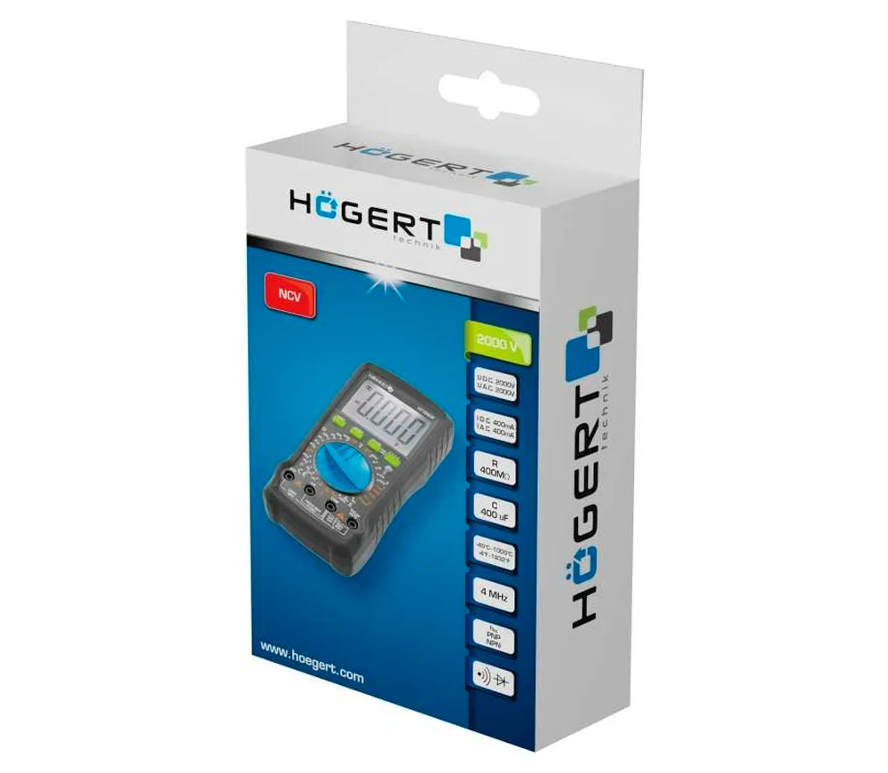 Цифровой мультиметр HOEGERT HT1E606 0/2000В 0/400A photo 1