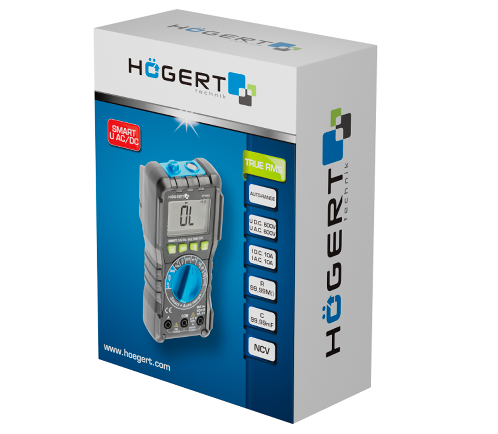 Цифровой мультиметр HOEGERT SMART HT1E601 0/600В 0/10A photo 2