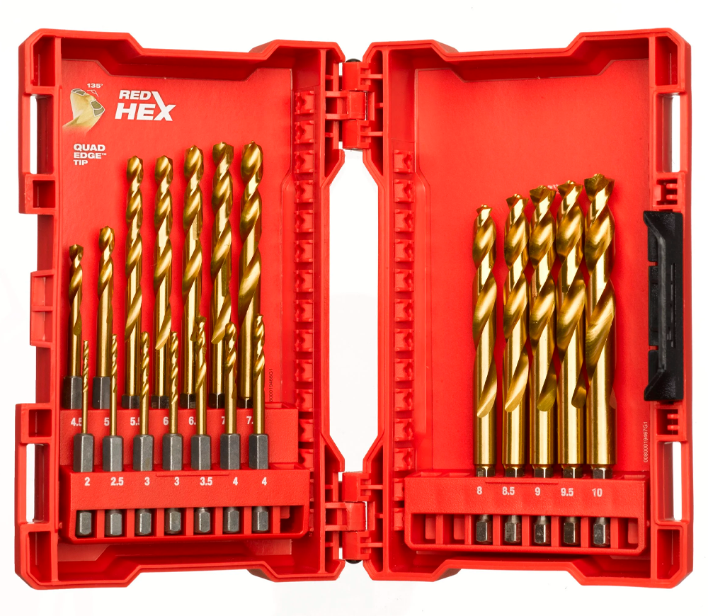 Набор сверл по металлу MILWAUKEE SHOCKWAVE RED HEX 2-10мм HSS-TIN photo