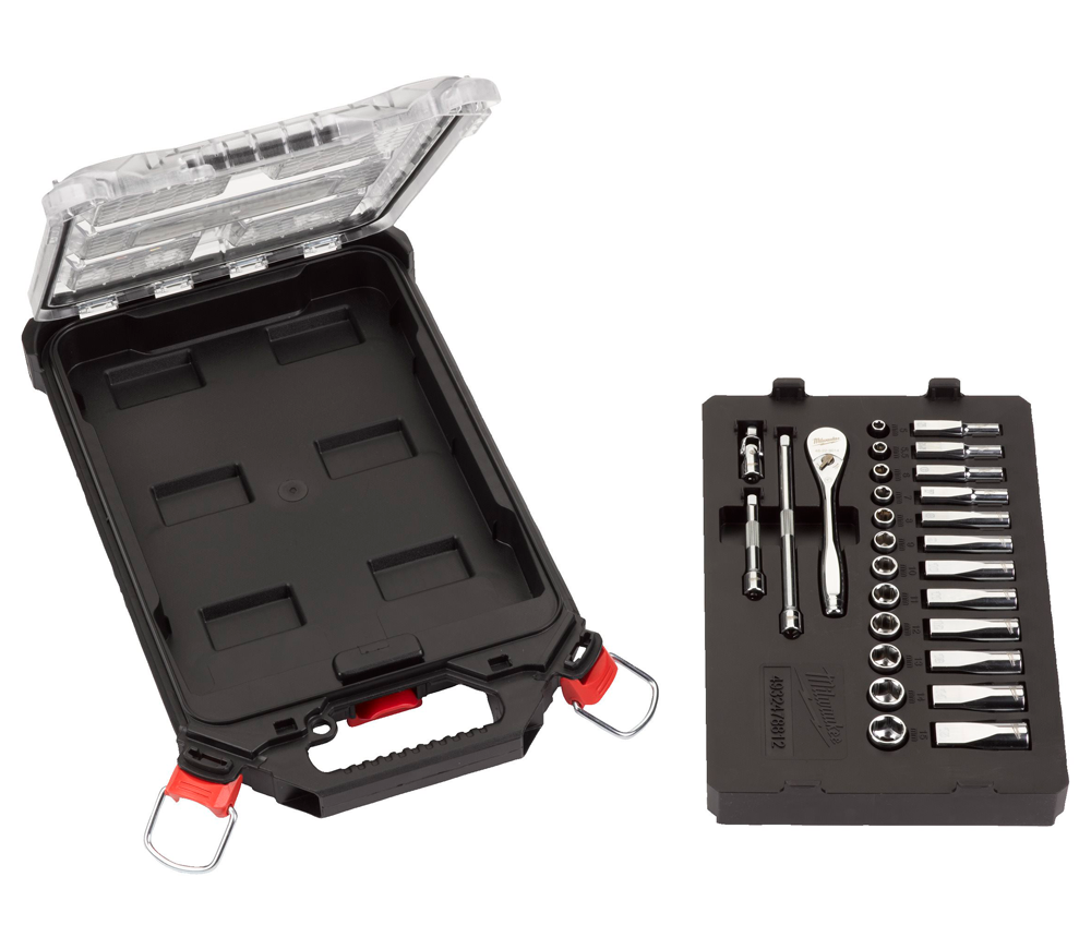 Набор торцевых головок 32шт + трещетка 3/8" MILWAUKEE Socket PACKOUT Set 6-91 мм photo 0
