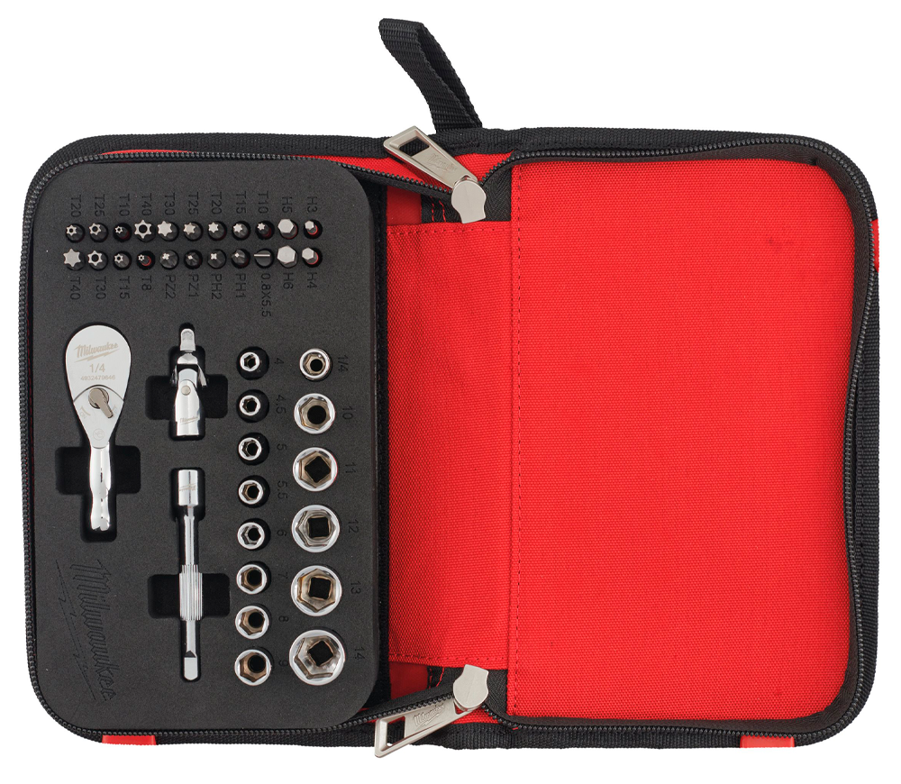 Набор торцевых головок и бит 39шт. MILWAUKEE Compact Ratchet Set 4-14 мм photo