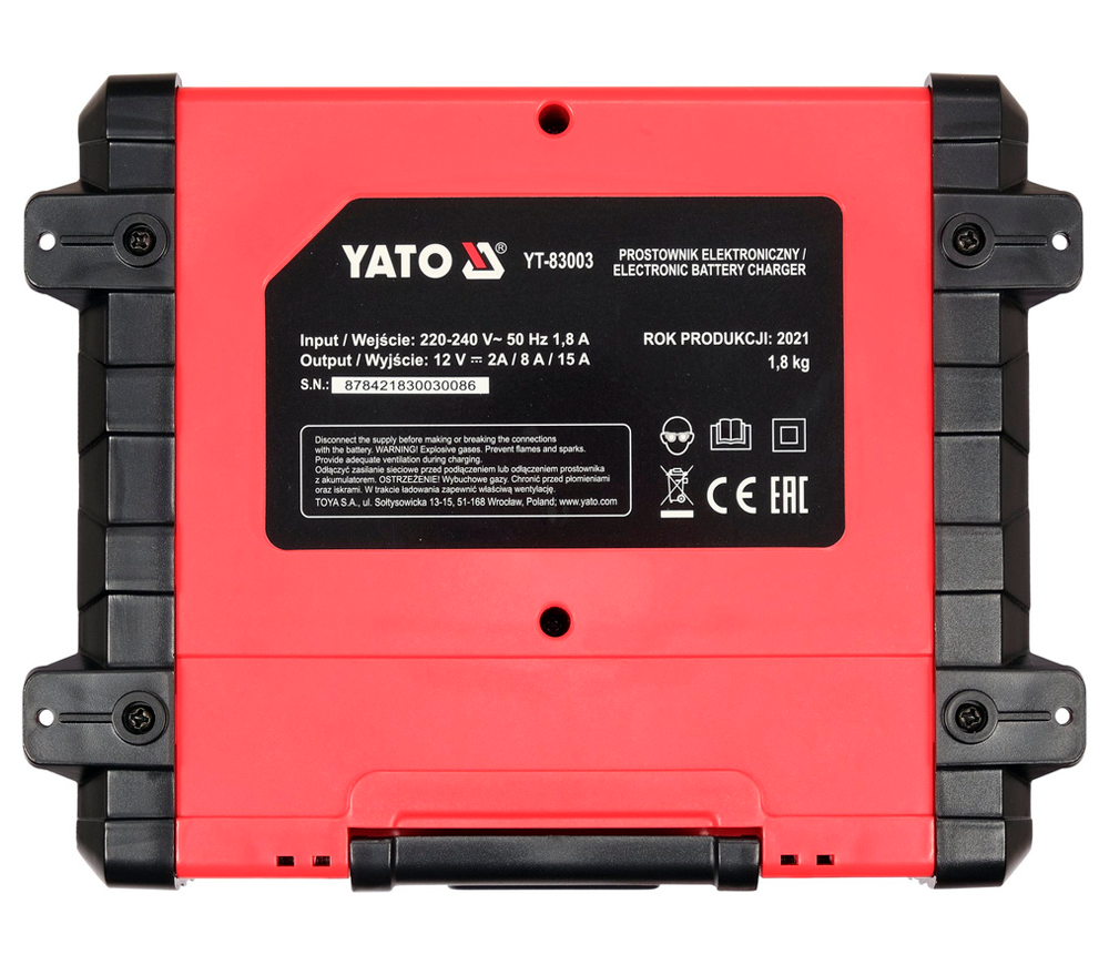 Зарядное устройство YATO YT83003 15A 12В photo 2
