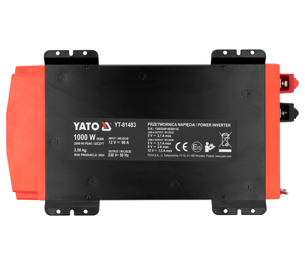 Преобразователь напряжения YATO YT81483 1квт 12В photo 3
