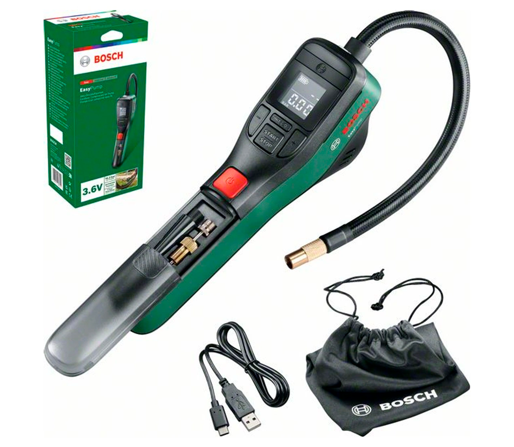 Автокомпрессор аккумуляторный BOSCH EasyPump 10.3бар 10л/мин photo 0