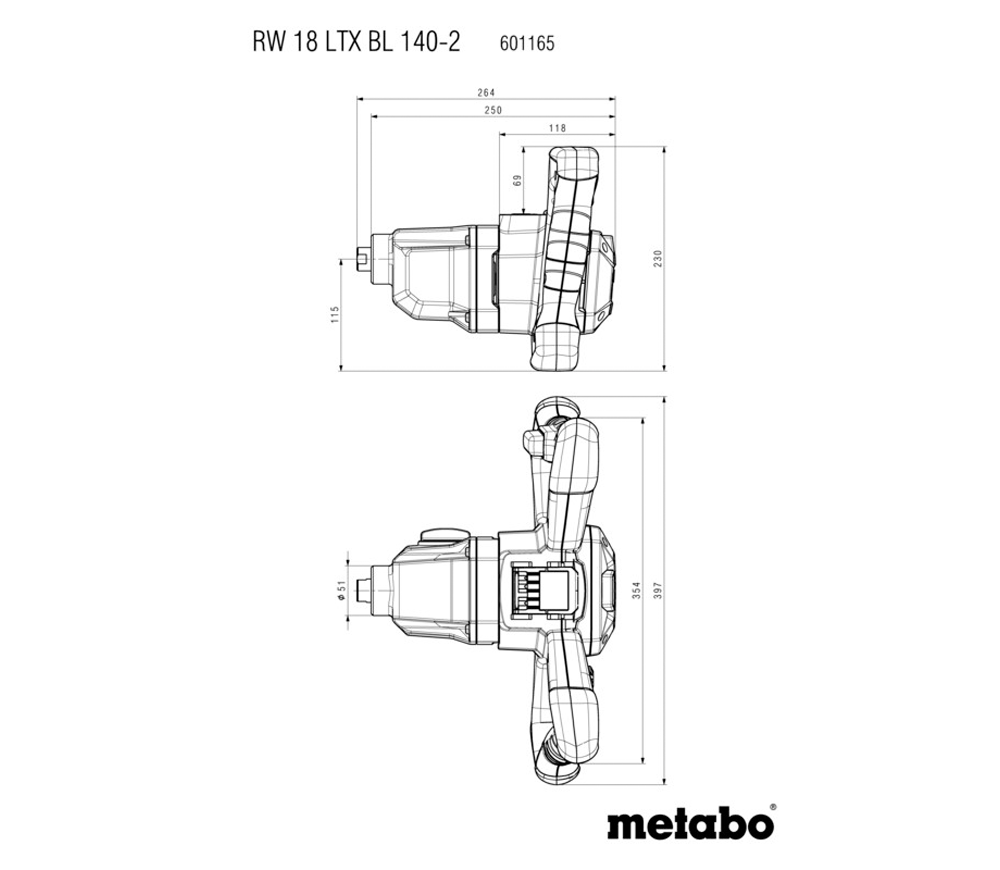 Миксер строительный  аккумуляторный (без АКБ) METABO RW18 LTX Bl 140-2 18В photo 6
