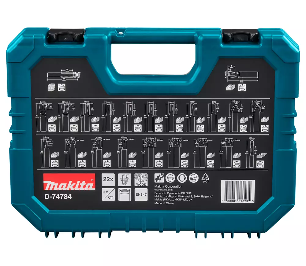 Set 22 freze pe lemn MAKITA D-74784 6.35-19mm photo 1