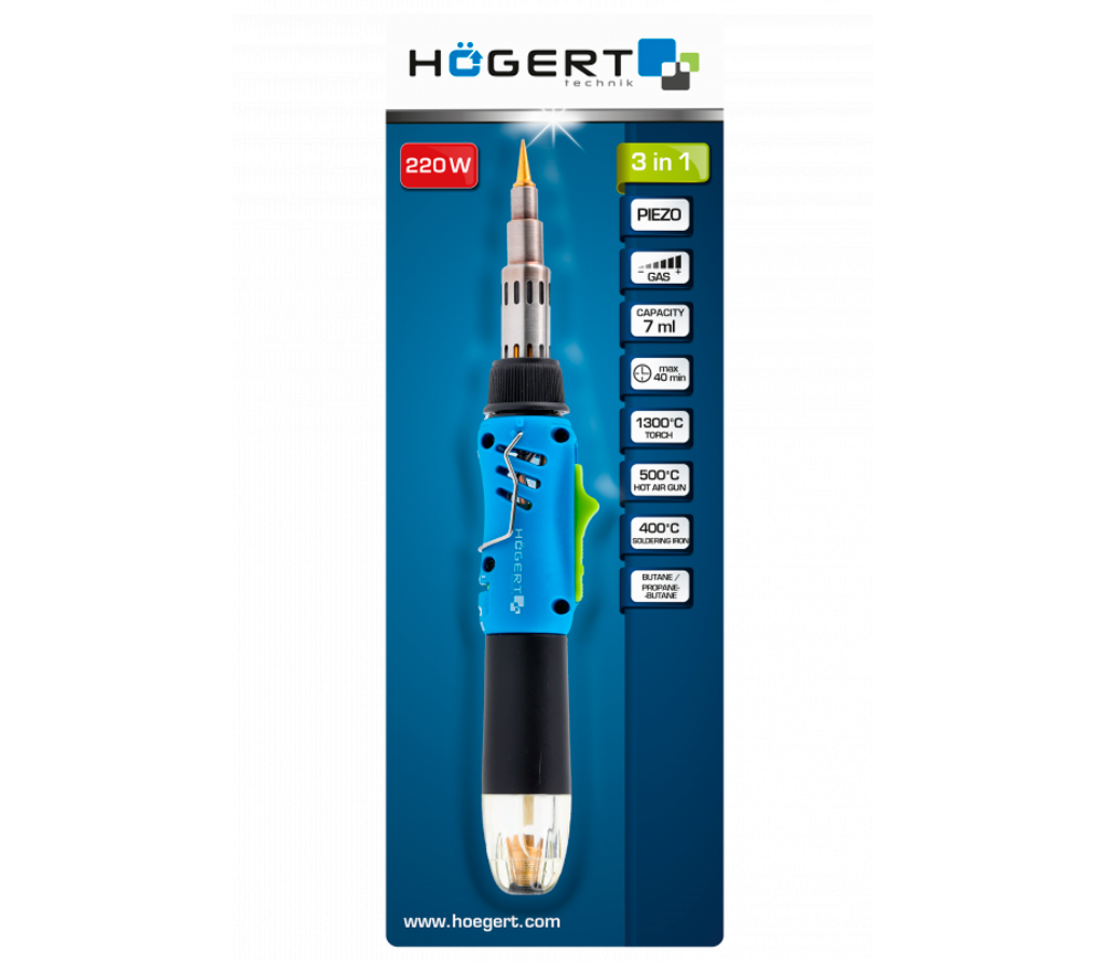 Паяльник HOEGERT HT2C401  1300°C Газовый резервуар photo 3