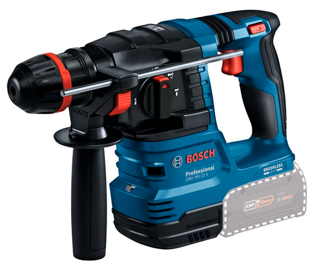 Перфоратор аккумуляторный (без АКБ) BOSCH ONECHUCK GBH 18V-22 X 2Дж 18В photo