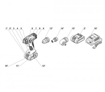 Шуруповерт аккумуляторный CROWN CT21082HQ-2 BMC 16В 2Ач photo 4