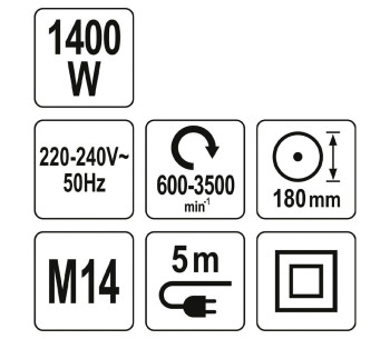 Полировальная машина YATO YT82196 1400вт 180мм photo 5