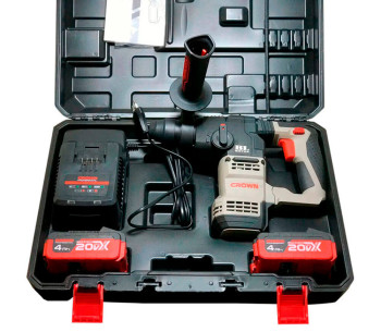 Перфоратор аккумуляторный CROWN CT28001HX-4 BMC 2.3Дж 20В 4Ач photo 2