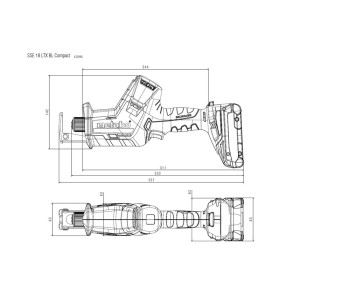 Fierăstrău pendular cu acumulator (fără baterii) METABO SSE 18 LTX BL Compact 18V photo 2