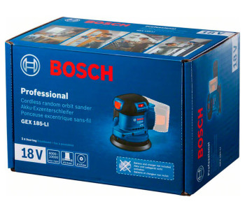Шлифмашина эксцентриковая аккумуляторная (без АКБ) BOSCH GEX 185-LI 125мм 18В photo 6