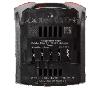 Аккумулятор METABO Li-Power 625349000 Слайдер 12В 4Ач photo 1