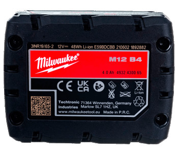 Аккумулятор MILWAUKEE M12B4 Обойма 12В 4Ач photo 1