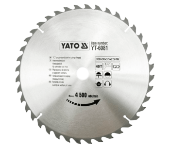 Пильный диск YATO YT6081 350мм 40T photo