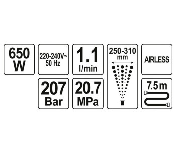 Краскопульт YATO YT82560 650вт 207бар photo 4