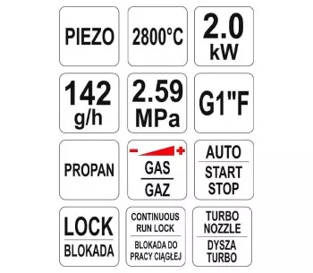 Arzător cu gaz YATO YT36715 142g/h 2800°C photo 4
