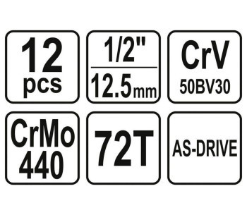 Set 12 duze tubulare YATO YT38671 10-24mm photo 3