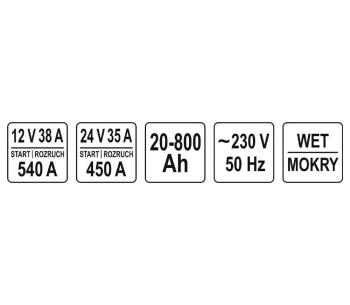 Пуско-зарядное устройство для аккумуляторов YATO YT83062 540A 12-24В photo 4