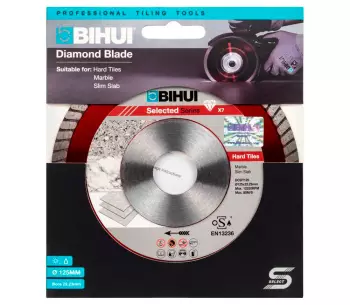 Disc de tăiat cu diamant BIHUI DCDT125 125mm Turbo Ceramică/Porțelan/Marmură photo 1