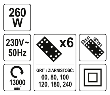 Шлифмашина вибрационная YATO YT82230 260вт photo 2