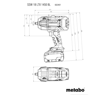 Гайковерт аккумуляторный (без АКБ) METABO SSW 18 LTX 1450 BL 1450Нм photo 3