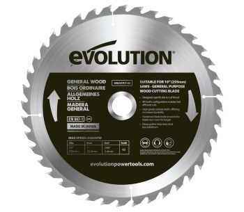 Disc pentru fierastrau electric EVOLUTION GW255TCT-40 255mm 2.4mm photo