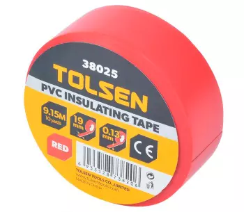 Bandă izolantă Tolsen 38025 PVC Roșu 9.15m 19mm photo