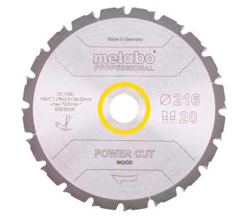 Пильный диск METABO Power CUT 216x30 Z20 WZ 5 216мм 2.4мм photo