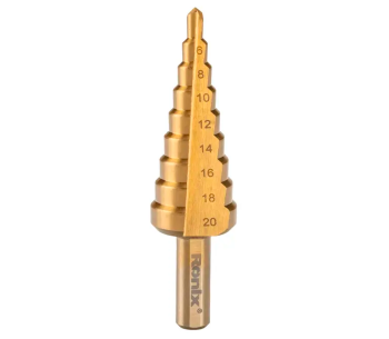Ступенчатое сверло RONIX RH-5901 4-20мм HSS-TIN photo 0