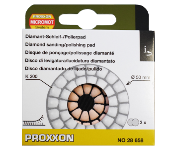 Набор 3 гибких алмазных шлифовальных кругов PROXXON 28658 50мм GR200 photo 1
